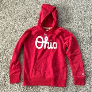 Homage Youth Script Ohio Hoodie - Red/White Ink / Y10
